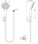 IDEAL STANDARD - Idealrain Evo Jet Set sprchové hlavice, 3 proudy, držáku a hadice, chrom B2460AA