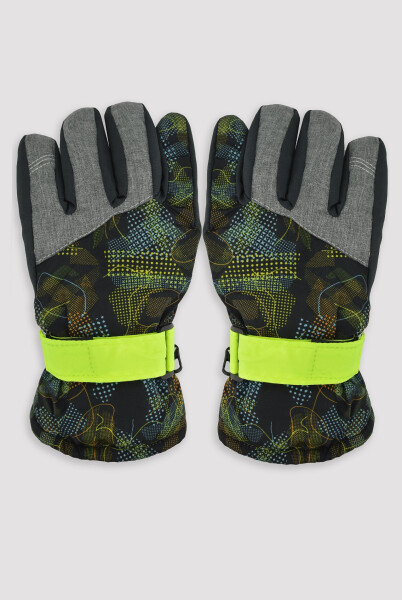 Rukavice Noviti RN068 Chlapecké lyžařské vzory žlutá 16 cm