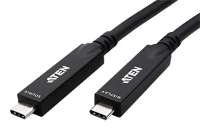 ATEN UE3415F černý / Kabel USB-C / AOC / 10Gbps / DP / PD 60W / 15m (UE3415F-AT)