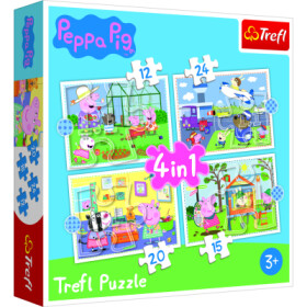 Trefl Puzzle Peppa Pig - Vzpomínky na prázdniny 4v1 (12,15,20,24 dílků) - Trefl