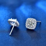 Royal Fashion stříbrné náušnice HA-XEZ003-SILVER-MOISSANITE-ZIRCON