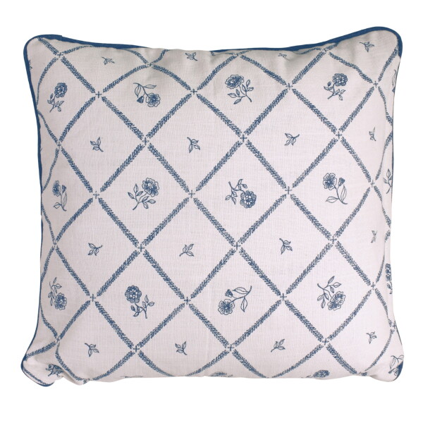 Strömshaga Bavlněný povlak na polštář Lovisa Blue / White 45 × 45 cm, modrá barva, textil