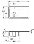 Keramický dřez Villeroy & Boch Subway Style 50, 335201R1, White Alpin 335201R1
