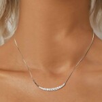 Stříbrný dvojitý náhrdelník Cristy 1 ct MOISSANITE + CERTIFIKÁT, Stříbrná 40 cm + 5 cm (prodloužení) certifikát GRA, hadřík na čištění stříbra, dárková krabička