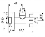 SCHELL - 4Wing Rohový regulační ventil, chrom 053990699