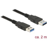 Delock USB 2.0 prodlužovací kabel plochý zahnutý [1x USB 2.0 zástrčka A - 1x USB 2.0 zásuvka A] 1.00 m černá oboustranně zapoji