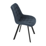 Židle jídelní, modrá látka, nohy černý kov