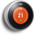 Google Nest Learning Thermostat Gen. 3 stříbrná / Bezdrátový chytrý termostat / Barevné LCD / Teplota Vlhkost / Wi-Fi (T3028FD)