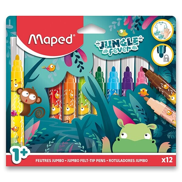 Fixy MAPED Jumbo Jungle Fever 12 barev