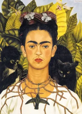 EUROGRAPHICS Puzzle Portrét Frídy Kahlo s trnovým náhrdelníkem