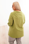 Dámská blůza Plus Size s bavlnou volného střihu s vodním výstřihem fango olivová UNI