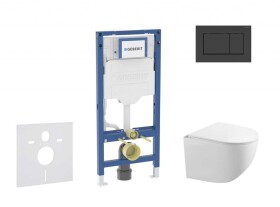 GEBERIT - Duofix Set předstěnové instalace, klozetu Gaia a sedátka softclose, tlačítko Sigma30, matná černá/černá SANI11CA5105B