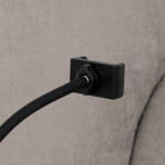 TV křeslo s elektrickým polohováním, držák telefonu, uložný box, zabudované ovládání, USB-A a USB-C, rotace do 240°, hou