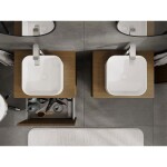 MEXEN/S - Rivel koupelnová skříňka pod umyvadlo 60 cm s deskou, 1 šuplík, reliéf , ořech 91A20-06047-1-BFC86