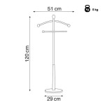 Němý sluha, výška 120 cm, masiv kaučukovník, černý, nos. 5 kg