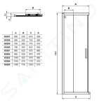 IDEAL STANDARD - Connect 2 Posuvné sprchové dveře, dvoudílné, 1400 mm, silver bright/čiré sklo K9265EO