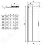IDEAL STANDARD - Connect 2 Posuvné sprchové dveře, dvoudílné, 750 mm, silver bright/čiré sklo K9258EO