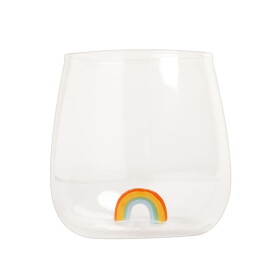 Eulenschnitt Sklenice na vodu s dekorací 370 ml – Rainbow, čirá barva, sklo