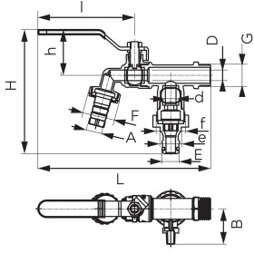NOVASERVIS - Zahradní kulový kohout s 2 vývody 1/2" KCD1