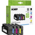 KMP Ink náhradní HP 950XL, 951XL, C2P43AE, CN045AE, CN046AE, CN047AE, CN048AE kompatibilní kombinované balení černá, azurová, purppurová, žlutá H100V 1722,4050 - KMP H100V - renovované