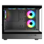 EVOLVEO Ursus, skříň mATX, 6x ARGB ventilátor 120mm, skleněná bočnice + přední panel, černá