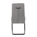 Židle jídelní, taštičkové pružiny v sedáku, madlo na opěráku, světle šedá látka, černý kov