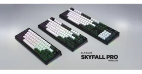 Hator Skyfall 65 PRO šedo-černá / Herní klávesnice / mechanická / bezdrátová / Bluetooth 5.3 / US layout (HTK4160)