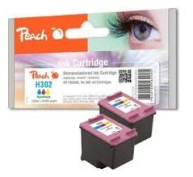 Peach Remanufactured TwinPack HP302 alternativní cartridge / OfficeJet 3830 / 2x8 ml / barevná (0F319612)