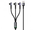 Baseus 3v1 66W / Nabíjecí a datový kabel / Lightning / USB-C / MicroUSB / pravoúhlý (1DJ7155)