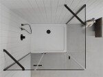 MEXEN/S - Roma sprchový kout 80x100, transparent, černá + bílá vanička se sifonem 854-080-100-70-00-4010B