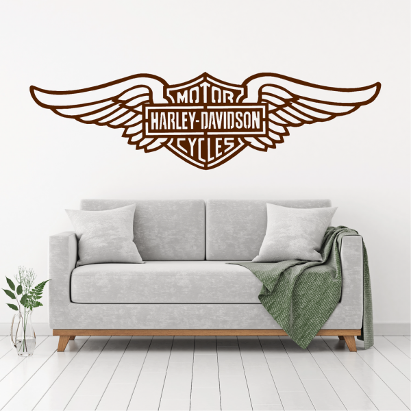 Samolepka Harley Davidson křídla Barva: hnědá, Velikost: 100 x 28 cm