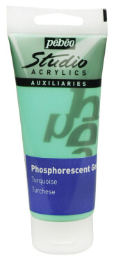 Pébéo Fosforeskující akrylová barva Pébeo Phosphorescent 100ml - tyrkysová