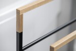 SAPHO - SKA stojan na ručníky 550x800x200, černá mat/dub SKA308