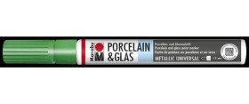 Marabu Popisovač na sklo/porcelán 1-2 mm - metalický zelený