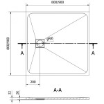 MEXEN - Bert čtvercová sprchová vanička SMC 80 x 80, šedá 4K618080