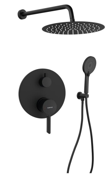 SAPHO - ICONIC podomítkový sprchový set s pákovou baterií, 2 výstupy, vyústění, černá mat AF042B-01