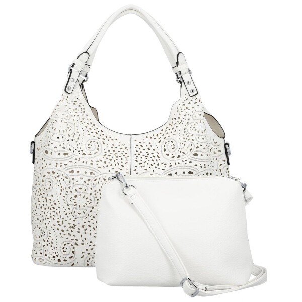 Moderní dámská koženková kabelka na rameno Margita, bílá