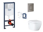 GROHE - Rapid SL Set předstěnové instalace, klozetu, sedátka SoftClose, tlačítka Skate Cosmopolitan a sady pro vhazování tablet, kartáčovaný Hard Graphite SANI11BB5138