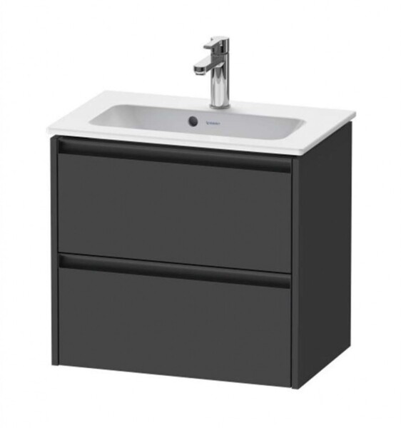 DURAVIT - Ketho.2 Umyvadlová skříňka 55x61x39 cm, 2 zásuvky, grafit mat K25255049490000