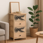 DumDekorace Komoda ZOFIA se 4 zásuvkami - boho design, 40 x 29 x 73 cm