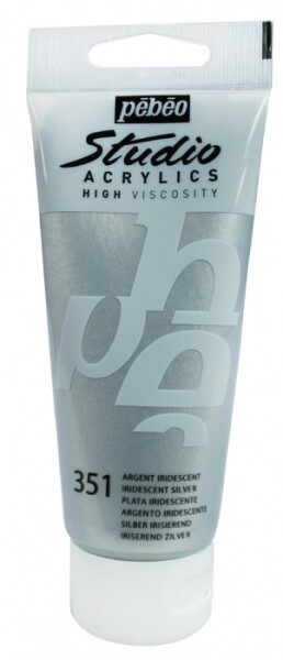 Akrylová barva Pébéo Studio Acrylic 100 ml - 351 stříbrná iridescentní