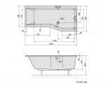 POLYSAN - VERSYS R asymetrická vana 160x84x70x47cm, bílá 15611