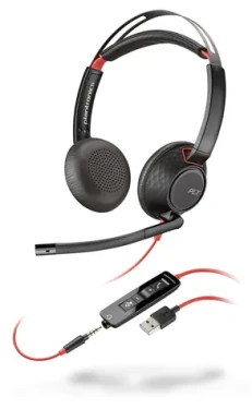 Poly Blackwire C5220 (USB-A) černá / náhlavní souprava / mikrofon / dvě sluchátka / USB-A / 3.5mm jack (207576-201)