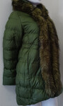 Dámská zimní bunda s kožešinou W749 zelená - Goodlooking XXL