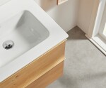 CERANO - Koupelnová skříňka Velora - dub medový, úchytka zlatá + keramické umyvadlo Novo - bílá lesklá - 71x54,5x46,5 CER-979915