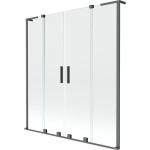 MEXEN/S - Velar L Duo dvoukřídlá posuvná vanová zástěna 160 x 150, transparent, grafit metal 896-160-003-02-95