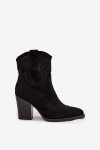 Dámské kovbojky na podpatku Eko semiš Černé Carissa 41