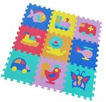 Pěnová puzzle Zvířátka dopravní prostředky 9 ks, 1. vydání - Alltoys