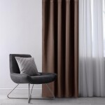 Zatemňovací závěs blackout RESTILO tmavě hnědý 140 x 245 cm sada 2 ks
