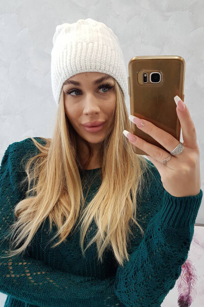 Fleecová čepice Anna K238 bílá UNI